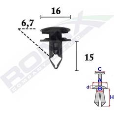 Auto Carrosserieën Romix C70345 Clip Sier- / Beschermingslijst