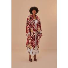 Florals Coats Farm Rio Ainika Flowers Fleece Coat - Off-White