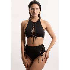 Karen Millen Swimwear Karen Millen Slinky Tie Detail Cheeky Bikini Bottoms - Black