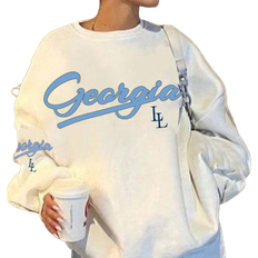 Shein Pullover Shein SHEIN EZwear Damen locker geschnittener Crew-Neck Oversized Sweatshirt mit Buchstaben-Muster