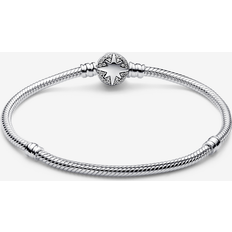 Pandora Transparent Bracelets Pandora Clasp Snake Chain Bracelet - Sterling Silver/Cubic Zirconia