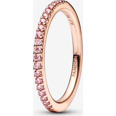 Pandora Pink Rings Pandora Sparkling Pink Band Ring - 14k Rose Gold Plating/Cubic Zirconia/Pink