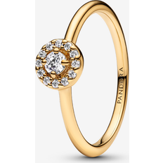 Pandora Transparent Rings Pandora Round Pave Halo Ring - 14k Gold Plating/Cubic Zirconia