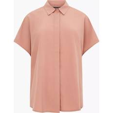 Top French Connection Caprina Crepe Short Sleeve Shirt - Brown