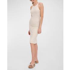 ATM Anthony Thomas Melillo Modal Rib Stripe Tank Midi Dress - Chalk
