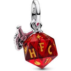 Glas Charms & Vedhæng Pandora Stranger Things Hellfire Club Dice Dangle Charm - Glass/Enamel/Sterling Silver/Red