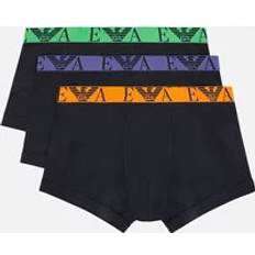 Purple Men's Underwear Emporio Armani Eagle Logo Boxer Trunks 3-Pack - Blue/Orange/Green/Purple