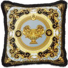 Seta Cuscini Versace Baroque Silk Decorative Pillow 18 x 18 Complete Decoration Pillows Black