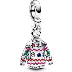 Hombre Amuletos y Colgantes Pandora Christmas Dangle Charm - Enamel/Sterling Silver/Man-made Crystal/Multi