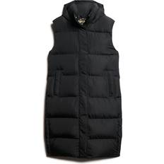 Superdry Longline Hooded Puffer Gilet - Black