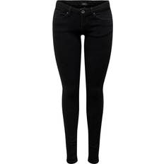 Only Coral Super Low Waist Skinny Fit Jeans - Black/Black Denim