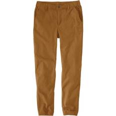 Work Clothes Carhartt Rugged Flex RelaxedFit Canvas Jogger Pants for Men Brown Short (W32 SHT)