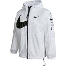 Nike Swoosh Logo Printed Wind Proof Jacket - White