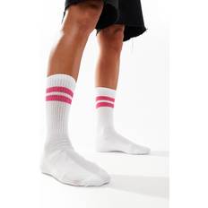 Vero Moda Underwear Vero Moda Sporty Ribbed Socks - White/Pink