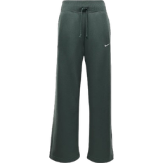 Nike Women's Sportswear Phoenix Fleece High Waisted Wide Leg Tracksuit Bottoms - Vintage Green/Sail