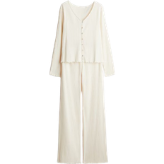 H&M Pointelle Jersey Pajamas - Cream