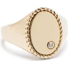 9k Rings Yvonne Léon 9kt yellow gold Chevalier Oval signet ring women Diamond/9kt Yellow Gold