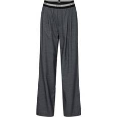 Co'Couture Bukser Co'Couture Tailor Pleat Logo Pant - Grey Melange