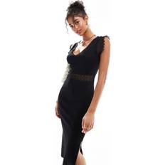 Morgan Knitted Midi Dress - Black