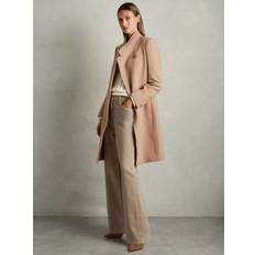 Reiss Frakker Reiss Light Camel Maude Wool Blend Longline Double Breasted Coat