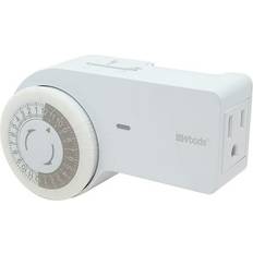 Southwire Timers Southwire Mach9 Jewelers, Woods 50102WD Easy-to-use 24-Hour CSA Rated Indoor Mechanical Timer Featuring 96 Pins (15 minute interval) 1 Grounded (3-prong) Outlet Offset Dial Body White