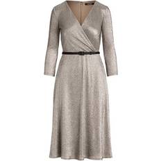 Lauren Ralph Lauren Midi Dresses Lauren Ralph Lauren Metallic Bodre Dress Woman Midi Bronze - Yellow
