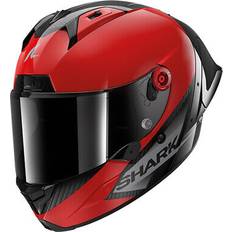 Red Motorcycle Helmets Shark aeron-gp full face helmet blank sp red carbon black