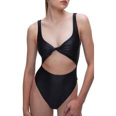 Good American Swimsuits Good American Twisted Cutout One-Piece Swimsuit - Black