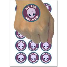 Gray Body Makeup Sniggle Sloth We Are Not Alone Gray Alien Head Water Resistant Temporary Tattoo Set Fake Body Art Collection 54 1 Tattoos (1 Sheet)