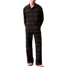 Gröna - Herr Pyjamasar Calvin Klein Flannel Sleep Pant - Black