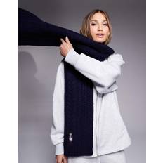 Accessori Cable Knit Scarf with Bear Logo - Navy