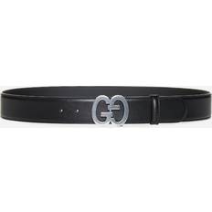 Gucci Belts Gucci GG Buckle Leather Belt - Black