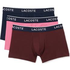 Rose Sous-vêtements pour hommes Lacoste 3er-Pack Trunks - Burgunder/Rosa/Navy Blau