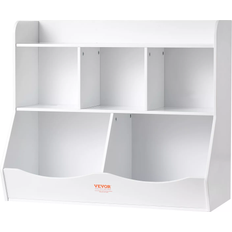Wood Kid Storage Cubby, Toy Storage Organizer with Bookshelf