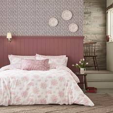 Burleigh Asiatic Pheasants Set Super King Size Duvet Cover Pink