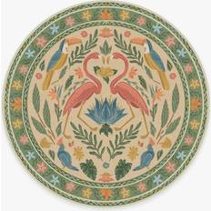 Ruggable 245 Round Area Rug Feather Green Peach