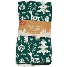 Pack of 3 Emerald Scandi Tea Towels