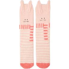 Joules Kids Fluffy Character Socks - Pink Bunny