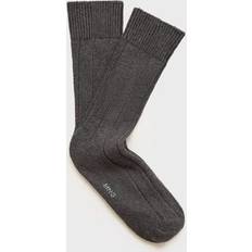 Mango Underwear Mango Estruct Long Ribbed Socks - Pewter