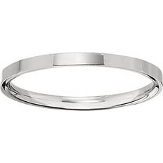 QVC Women's 18K White Gold 2.5mm Flat Wedding Band