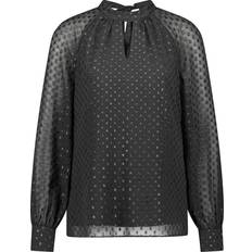 Taifun Chiffonbluse Mit Shiny-Dots - Schwarz