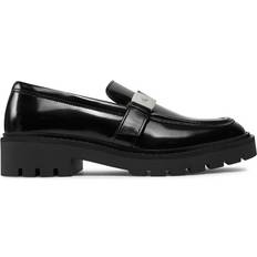 Lave sko Calvin Klein Leather Platform Loafers - Black