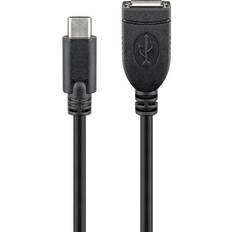 Han – Hun - USB A-USB C - USB-kabel Kabler Goobay USB C - USB 2.0 A M-F 0.2m