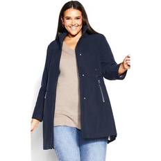 Avenue Outerwear Avenue Plus Size Faux Wool Coat - Navy