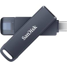 SanDisk 128 GB Schede di Memoria & Chiavette USB SanDisk iXpand Phone Drive 128GB USB-C Metal Sky Flash-Speicher unsortiert (SDIXD0N-128G-GN6NE)