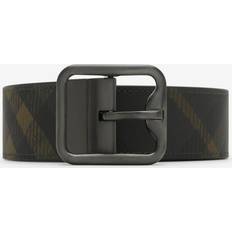 Burberry Belts Burberry Reversible Check B Buckle Belt - Shadow/Black