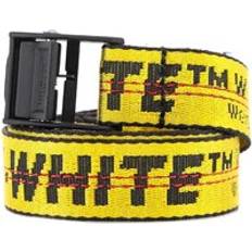 Men - Yellow Belts Off-White Logo Fabric Belt -