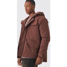 Mies - Napit Takit boohooMAN Mens Parka Mit Kapuze - Braun