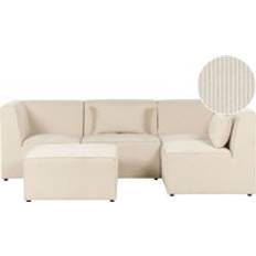Beliani Modern Corduroy 4 Seater Modular Sofa