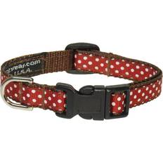 Pets Sassy Dog Wear XSmall Rust/White Polka Dot Collar 1/2" Wide 6-12"